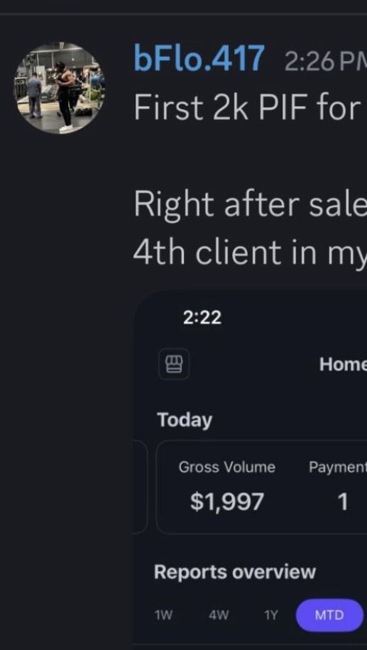 Client win: first $2,000 paid-in-full sale, fourth client in the program