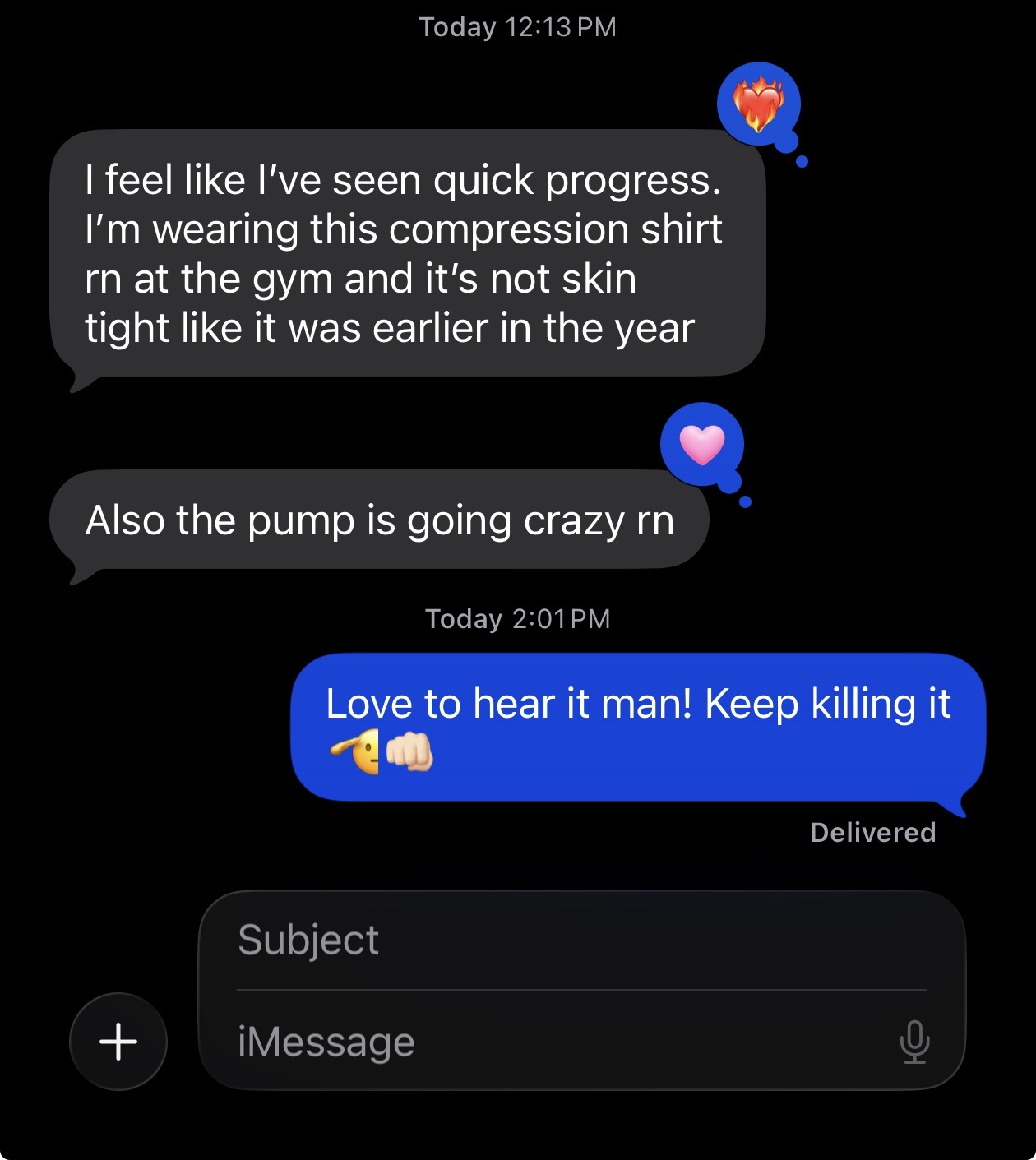 Client message about quick progress and the pump going crazy