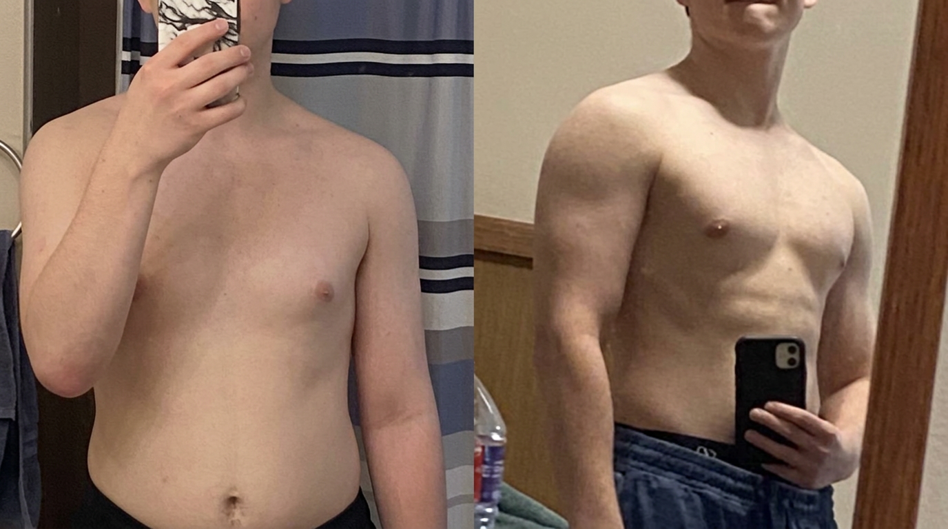 Client transformation: before and after going from fat to fit